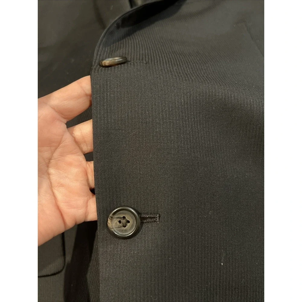Ralph Ralph Lauren Blazer Men 44L Long Black Pinstriped Wool Sport Coat